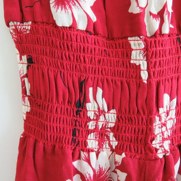 REFORMATION Dane Midi Dress in Freddie Red Floral Smocked Boho - Size S - Picture 13 of 16